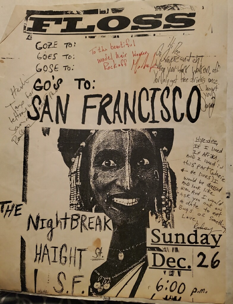 Autographed Floss flyer for Night Break show in San Francisco December 26, 1993